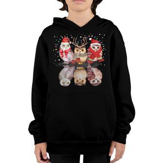 Owl Christmas Tree Owl Lovers Men Women Kids Youth Hoodie - Thegiftio UK