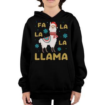 Pajamas Xmas Fa La La Llama Kids Women Christmas Pajama Gift Youth Hoodie - Thegiftio UK