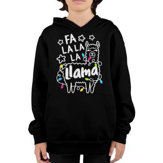 Pajamas Xmas Fa La La Llama Kids Women Christmas Pajama V2 Youth Hoodie - Thegiftio UK