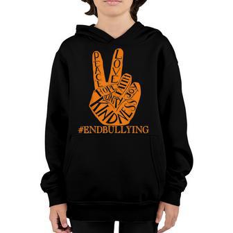 Peace Love Hope Kids Unity Day 2022 Orange Anti Bullying Youth Hoodie - Thegiftio UK