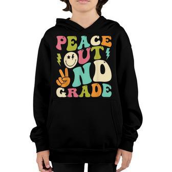 Peace Out 2Nd Grade Groovy Graduation Last Day Of School Youth Hoodie | Mazezy CA