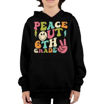 Peace Out 6Th Grade Groovy Graduation Last Day Of School Youth Hoodie | Mazezy