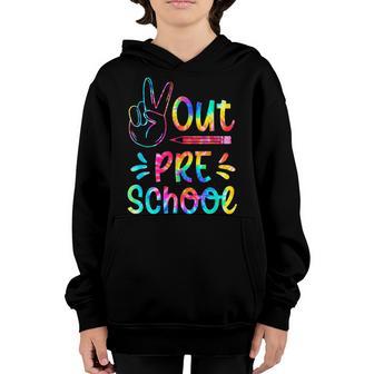 Peace Out Preschool Tie Dye Preschool Graduation Youth Hoodie - Thegiftio UK