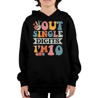 Peace Out Single Digits Im 10 Year Old 10Th Birthday Girl Youth Hoodie - Thegiftio UK