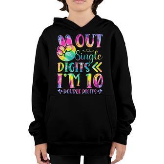 Peace Out Single Digits Im 10 Year Old 10Th Birthday Girl Youth Hoodie - Thegiftio UK