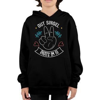 Peace Out Single Digits Im 10 Year Old 10Th Birthday Girl Youth Hoodie - Thegiftio UK