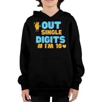 Peace Out Single Digits Im 10 Year Old 10Th Birthday Girl Youth Hoodie - Thegiftio UK