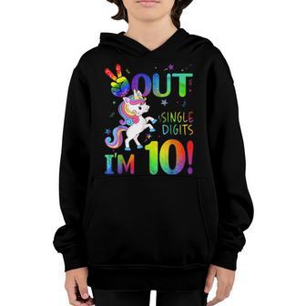 Peace Out Single Digits Im 10 Year Old 10Th Birthday Girl Youth Hoodie - Thegiftio UK