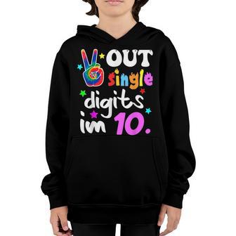 Peace Out Single Digits Im 10 Year Old 10Th Birthday Girl Youth Hoodie - Thegiftio UK