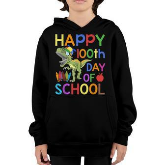 Pencil Riding T Rex 100Th Day Of School Boys Girls Kids Youth Hoodie - Seseable
