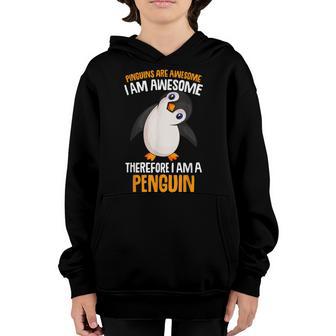 Penguins Are Awesome Girls Kids Boys Penguin Youth Hoodie - Thegiftio UK