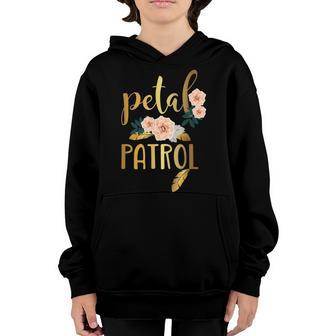 Petal Patrol Flower Girl Bachelorette Party Wedding Youth Hoodie - Thegiftio UK