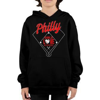 Philly Girls Love Baseball Philadelphia Fan Funny Youth Hoodie - Thegiftio UK