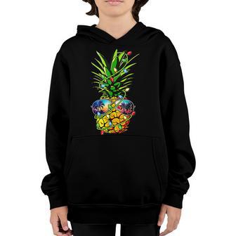 Pineapple Christmas Tree Lights Xmas Boys Men Sunglasses V2 Youth Hoodie - Thegiftio UK