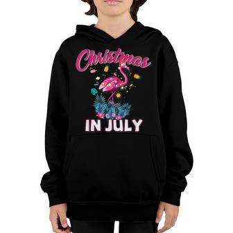 Pink Flamingo In Santa Hat Christmas In July For Girls Ns Youth Hoodie - Thegiftio UK
