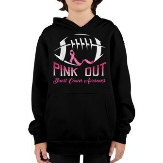 Pink Out Breast Cancer Football For Men Women Kids Youth Hoodie - Thegiftio UK