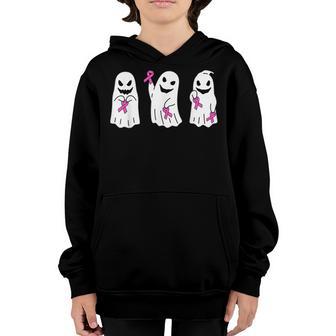Pink Ribbon Breast Cancer Awareness Ghost Women Kids Toddler Youth Hoodie - Thegiftio UK