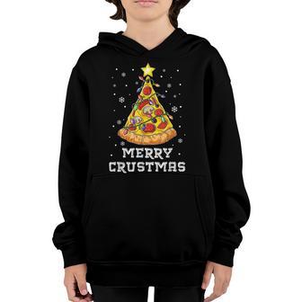Pizza Christmas Tree Lights Xmas Boys Men Crustmas Pepperoni Youth Hoodie - Thegiftio UK