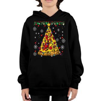 Pizza Christmas Tree Lights Xmas Men Boys Crustmas Gifts V2 Youth Hoodie - Thegiftio UK