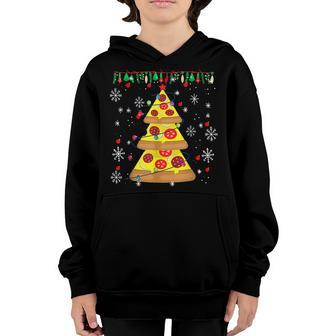 Pizza Christmas Tree Lights Xmas Men Boys Crustmas Gifts Youth Hoodie - Thegiftio UK