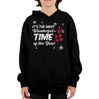 Plaid Christmas Most Wonderful Time Of Year Men Women Kids Youth Hoodie - Thegiftio UK