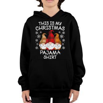 Plaid Gnome Xmas This Is My Christmas Pajama Men Women Kids Youth Hoodie - Thegiftio UK