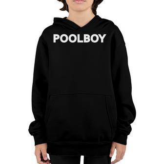Poolboy Pool Champion Breast Lettering Mens Men Swim Fun Youth Hoodie - Thegiftio UK