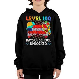 Pop It Level 100 Days Of School Unlocked Video Games Boys Youth Hoodie - Thegiftio UK