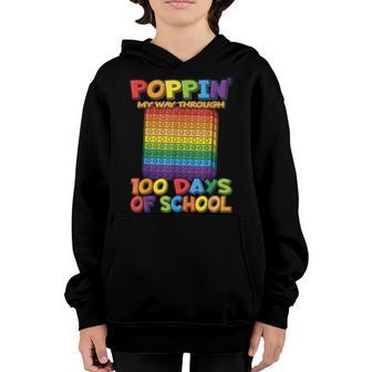 Poppin My Way Through 100 Days Of School - Pop It Youth Hoodie - Thegiftio UK