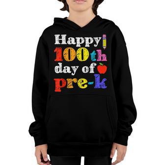 Pre-K Teacher Happy 100Th Day School Smarter Party Youth Hoodie - Thegiftio UK