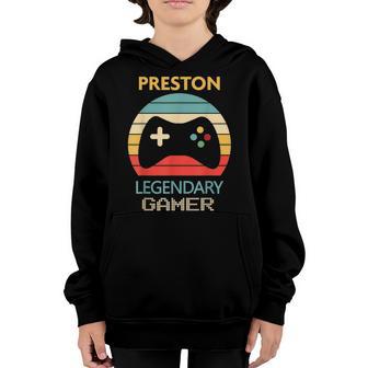 Preston Name Gift - Personalized Legendary Gamer Youth Hoodie - Thegiftio UK