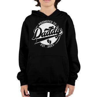 Promoted To Daddy Est 2023 Fathers Day For Men Boys Youth Hoodie - Thegiftio UK