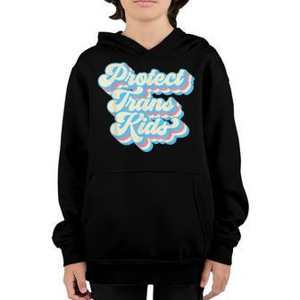 Protect Trans Kids Retro Groovy Lgbt Transgender Flag Pride Youth Hoodie | Mazezy DE