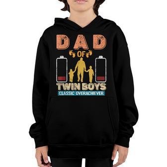 Proud Dad Of Twin Boys Classic Overachiever Fathers Day Youth Hoodie - Thegiftio UK