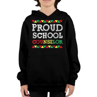 Proud School Counselor African American Black History Month Youth Hoodie - Seseable