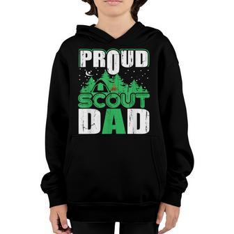 Proud Scout Dad Cub Camping Boy Hiking Scouting Den Leader Youth Hoodie - Seseable