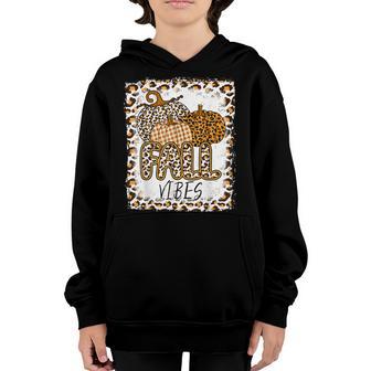 Pumpkin Leopard Print Fall Vibes Thanksgiving Women Girls Youth Hoodie - Thegiftio UK