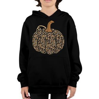 Pumpkin Leopard Women N Girls Halloween Thanksgiving Youth Hoodie - Thegiftio UK