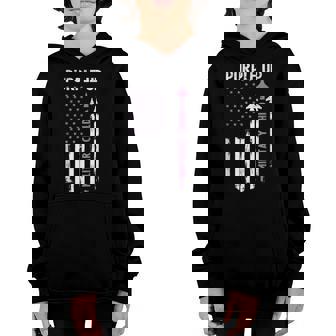 Purple Up For Military Child Air Force Us Flag Military Kids Youth Hoodie | Mazezy