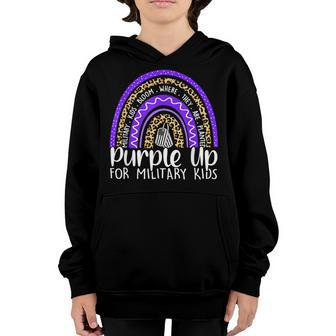 Purple Up For Military Kids Cool Month Of The Military Child  Youth Hoodie