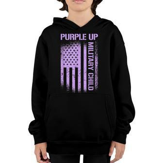 Purple Up Military Child American Flag Military Kids Month Youth Hoodie | Mazezy