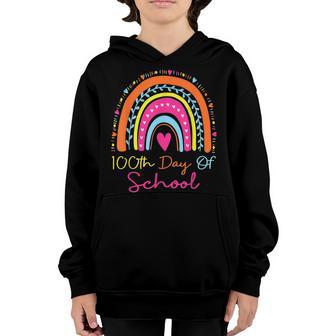Rainbow 100 Days Of School 100Th Day Of School Boys Kids Youth Hoodie - Thegiftio UK