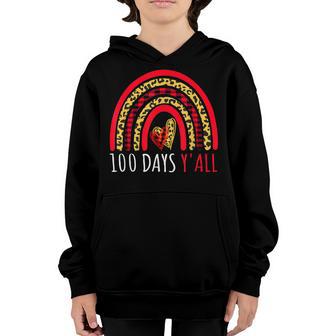 Rainbow 100 Days Yall 100Th Day Of School Teacher Women Youth Hoodie - Thegiftio UK