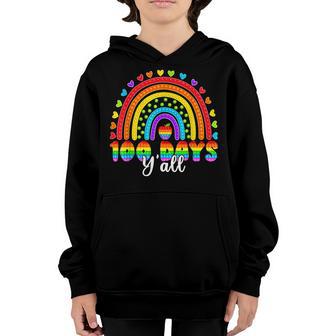 Rainbow 100 Days Yall Poppin 100Th Day Of School Pop It Youth Hoodie - Thegiftio UK