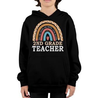 Rainbow 100Th Day Of 2Nd Grade Teacher 100 Days Of School Youth Hoodie - Thegiftio UK