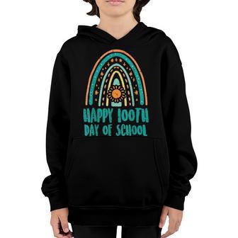 Rainbow Sun Happy 100Th Day School 100 Days Smarter Teacher Youth Hoodie - Thegiftio UK