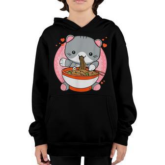 Ramen Cat Neko Anime Cat Lover Kawaii Japanese Gifts Girls Youth Hoodie - Thegiftio UK