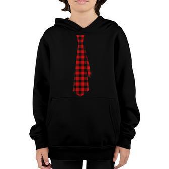 Red Buffalo Plaid Neck Tie For Christmas Kids Boys Men Women Youth Hoodie - Thegiftio UK