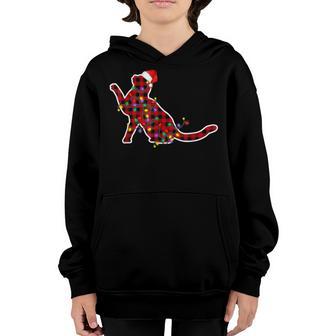 Red Plaid Buffalo Cat Christmas Pajamas Family Cat Xmas Kids Youth Hoodie - Thegiftio UK