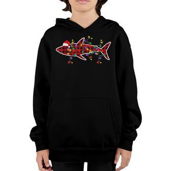 Red Plaid Buffalo Shark Christmas Pajamas Family Xmas Kids Youth Hoodie - Thegiftio UK
